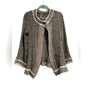 Pete Black and White Cardigan Sweater, Size Small